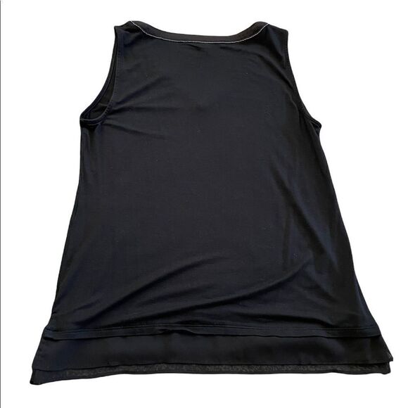 White house black market black sleeveless blouse with beaded V neckline XS - Picture 4 of 6